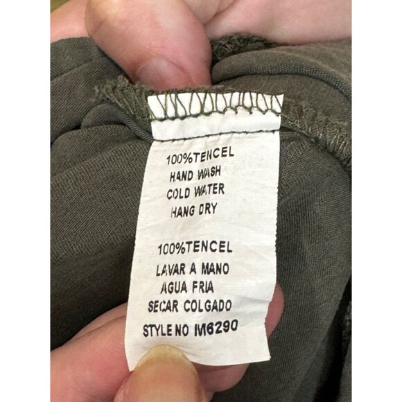 Monoreno Boho Grunge Lagenlook Utility Dress Army Green Zip Small S - Picture 6 of 6